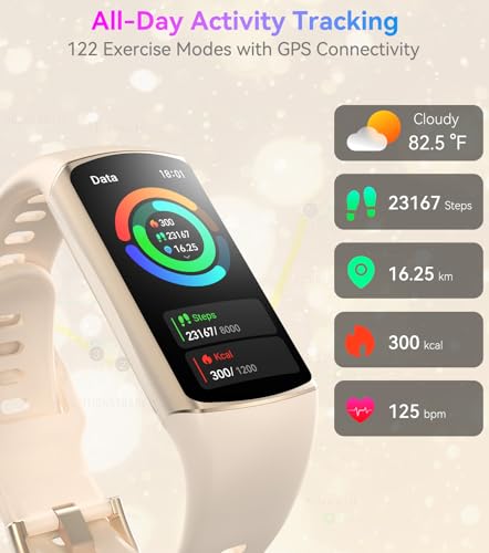 Image of Smart Watch Fitness Tracker with 24 /7 Heart Rate, Blood Oxygen Blood Pressure Monitor Sleep Tracker 120 Sports Modes Activity Trackers Step Calorie Counter IP68 Waterproof for Andriod iPhone Women Men