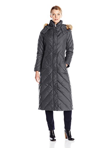 Larry Levine Women's Long Down Coat with Hood
