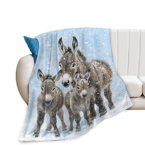 Tijuboni Donkey Throw Blanket Donkey Gifts for Girls Boys Women Men Kids Adults Soft Flannel Fleece Blanket for Couch Sofa Bed Home Decor 50