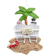 UniqXmas Personalized Our First Christmas Married Ornament 2023 | Customized Just Married Couple ...