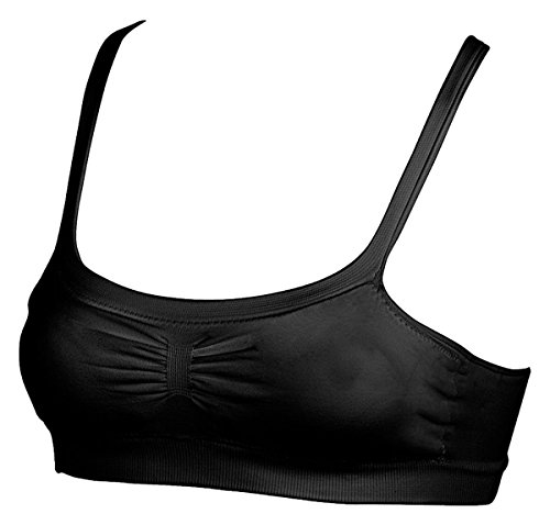 Hanes Girls' Seamless Foam Bandini, Black, Small