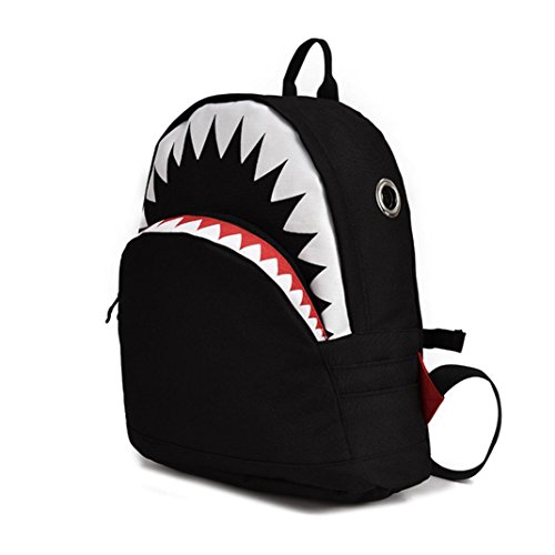 Mochilas Escolares Niña, ? Zolimx Mochilas Escolares Juveniles Bebé Niña y Niño Dibujos Animados Tiburón Animal Mochila Bebe Unisex Bolsa de Escuela (30 * 15 * 35 cm, Negro)