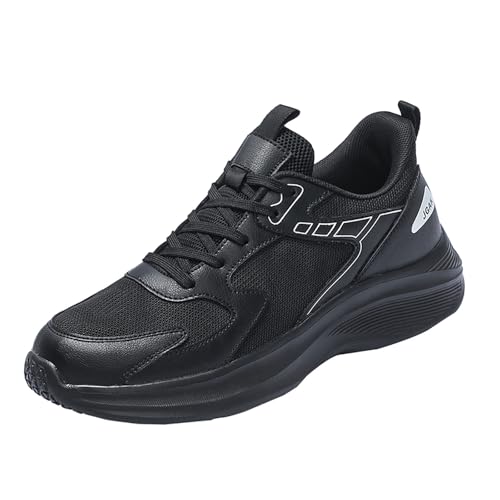 Zapatillas deportivas para hombre, transpirables, ligeras, con cordones, zapatillas de deporte de moda, para ocio, correr, talla 5.5-11, Black, 41 1/3 EU
