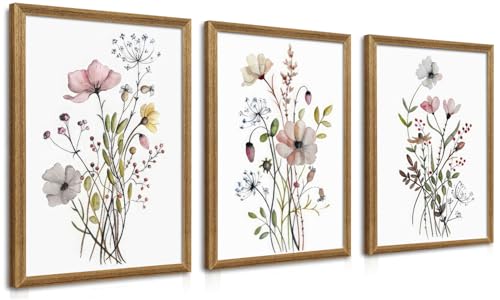 Décoration murale pour chambre lot de 3 toiles murales botaniques 40x61