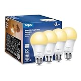 TP-Link Tapo Smart Light Bulbs, 800 Lumens (60W Equivalent), 2700K Soft Warm White LED Bulb, Dimmable, Compatible with Alexa and Google Home, No Hub Required, A19 E26, Tapo L510E (4-Pack)