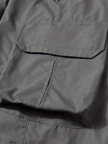 Verdusa Men's Cargo Pants Elastic Wasit Workout Joggers Tactical Pro Club Sweat Bottoms with Pockets3