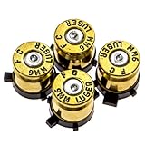 Controller Bullet Buttons for PlayStation PS4 PS5 - Made With Real 9MM Spent Bullet Casings - Includes Tools