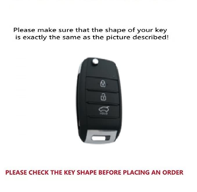 Image of KMH TPU Gold Car Smart Key Cover Compatible for Kia Seltos and Sonet 3 Push Button Smart Flip Key Shell Case Holder, Full Key Protection (Black Gold) Pack of 1