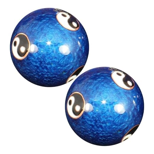 Senermter Bolas de Baoding, Bolas Chinas - 2 bolas chinas esmaltadas Yin-Yang de 1,85 pulgadas - Bolas medicinales chinas, bolas de meditación de metal, bolas de salud con campanillas para aliviar las