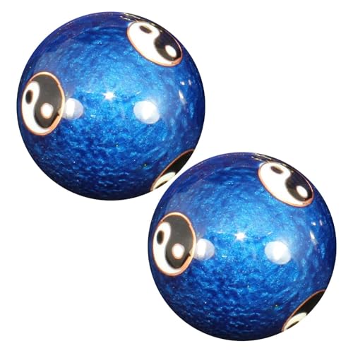 Senermter Bolas de Baoding, Bolas Chinas - 2 bolas chinas esmaltadas Yin-Yang de 1,85 pulgadas - Bolas medicinales chinas, bolas de meditación de metal, bolas de salud con campanillas para aliviar las