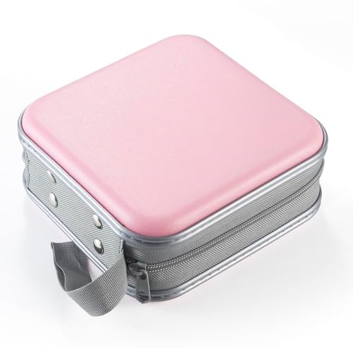 Image of squishy CD Cover Pouch, 40 Capacity Disc Holder for Music Collectors and DJs, Compact DVD Case for Organizing Home Media Collections, Storage Solution for CDs and DVDs (Pink)