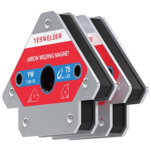 Image of YESWELDER 75 lb Welding Magnet 2 Pc of Welding Magnet 75 lb Holding Power | magnetic holding support, workpiece positioning, fit-up, assembly