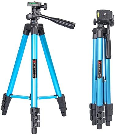 Tairoad 50 Inch Portable Light Weight Compact Traveller Tripod for Fishing Light, Projector, Security Camera, Tiny Camera Telescope with Carrying Bag(Blue)