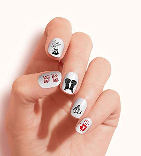 Walking Dead V2 clear vinyl Peel and Stick nail art decals/stickers (NOT Waterslide). Set of 40 by One Stop Nails.
