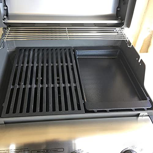 Replacement 7658 Parts for Weber Grill Griddle Spirit 200 300 Spirit II E-210 E-310 Series, Weber Genesis Silver B C 1000-5000 Grill Grate Accessories Weber Cast Iron Griddle Plate 1 Pack 7597 7598