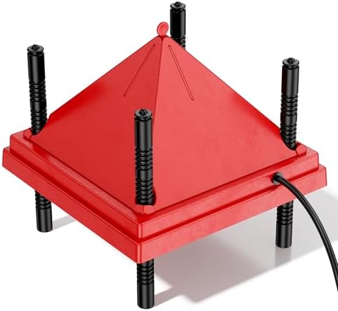 ZenxyHoC Brooder Plate for Chicks, 10" x 10" Chick Brooder Heater with Anti-Roost Cone Red