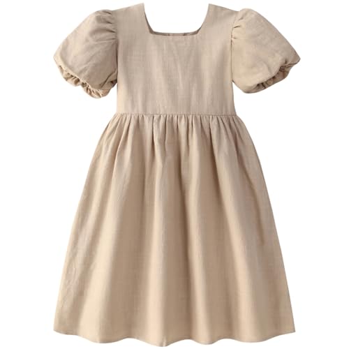 Goodplayer Toddler Girl Dress Kids Summer Short Sleeve Dresses Off Shoulder Ruffle Party Dress