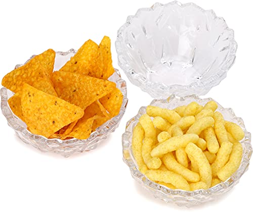 Image of AFAST Designer Multipurpose Serving Glass Bowl Set of 4 with Molding Self Design, 200 ml