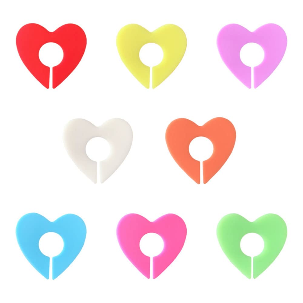 Golandstar 8pcs Set Heart Shape Silicone Glass Marker Drink Wine Beer Glass Markers Charms Tags Identifier for Bar Party Family Drinking