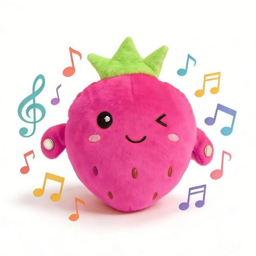 Baby Musical Sensory Toy,nteractive Musical Plush Toy with Sounds，Sensory Activity Learning Educational Kid Toy,Fun Christmas and Birthday Gifts Suitable for Multiplayer interaction (pink strawberry)