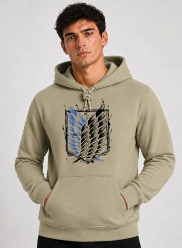 Image of ADRO Mens Abstract Graphic Hoodie | 320 GSM Cotton Poly Fleece | Regular Fit Contemporary Artistic Sweatshirt for Winter & Streetwear