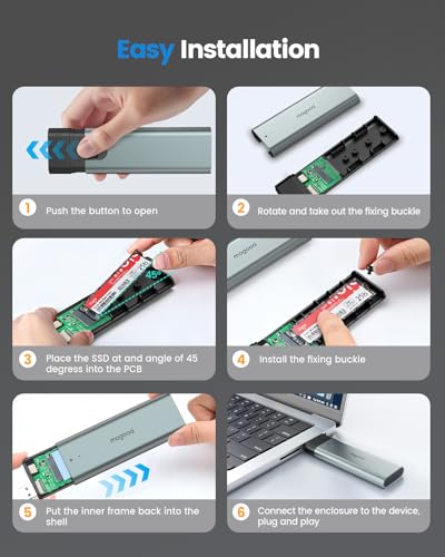 Caja externa MOGOOD para SSD M.2 USB 3.2 Gen 2 miniatura 7