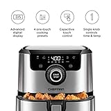 CHEFMAN Air Fryer Healthy Cooking, 4.5 Qt,User Friendly and Dual Control Temperature, Nonstick Stainless Steel, Dishwasher Safe Basket, w/ 60 Minute Timer & Auto Shutoff