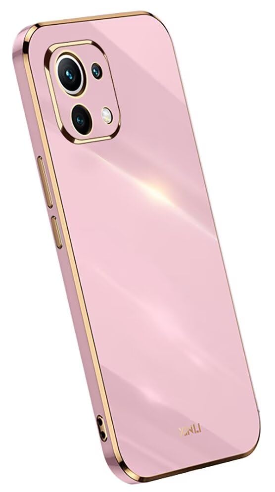 Topme Custodia in Silicone per Xiaomi MI 11 (6.81' Inches), [ Cover per Telefono in Stile Bordo Dorato] - Viola