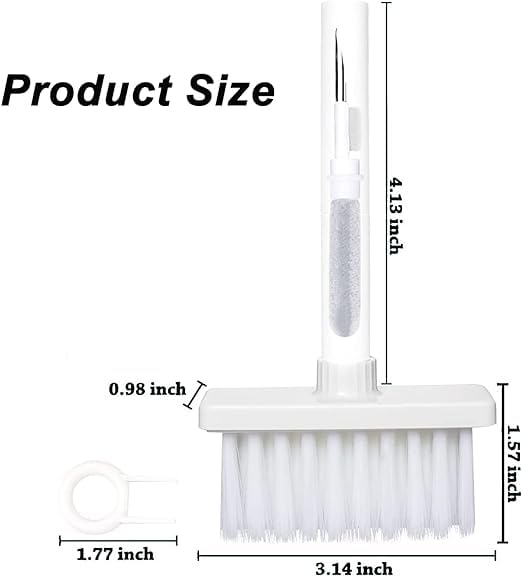 Image of Brain Freezer 5-in-1 Multi-Function Laptop Cleaning Brush /Keyboard Cleaning kit /Gadget Cleaning kit Gap Duster Key-Cap Puller for Laptop, Keyboard and Earphones (White)