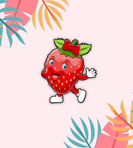 Image of Gift Me Bazar Wooden Fridge Magnet for Refrigerator Stylish | Decorative Items for Kitchen | Magnet for Almirah | Washing Machine | Indian Souvenir Gift Items (Strawberry)