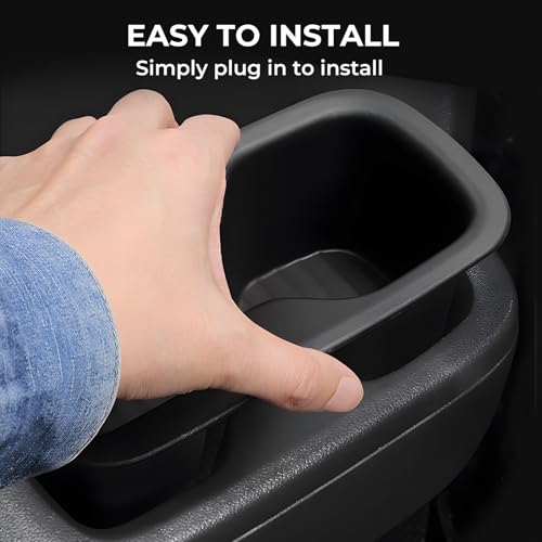 Image of 2PCS Rear Door Side Cup Holder Insert for Hyundai Santa Fe 6 /7 Seat 2026 2025 2024, Interior Accessories TPE Cup Holder for Hyundai Santa Fe 2024-2026, Black