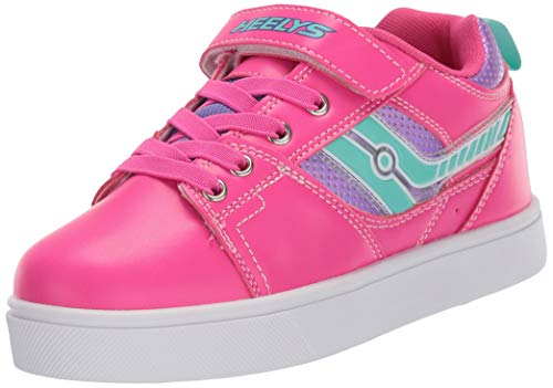 Heelys Girls' Racer X2 Lighted Wheeled Heel Shoe, Hot Pink/Lilac/Mint, 12c M US