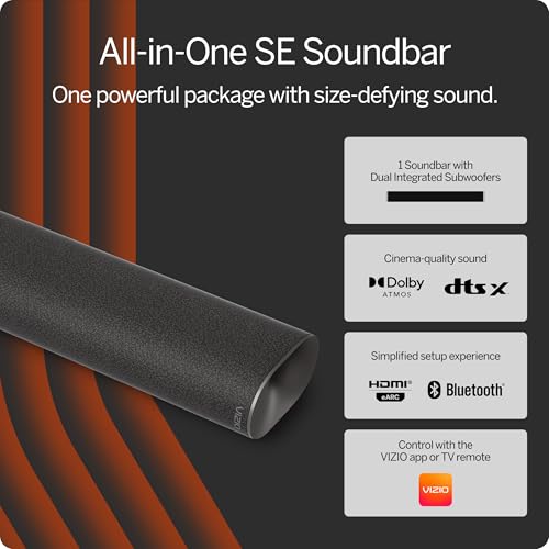 VIZIO All-in-One Soundbar SE w/Dolby Atmos & DTS:X, Bluetooth Speaker, QuickFit™ Compatible – SV210Y-08 (New, 2024 Model) – Image 3