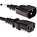 UNIRISE USA 3FT BLACK 105JACKET C13-C14 SVT UL 10AMP 18AWG POWER CORD / PWRC13C1403FBLK /