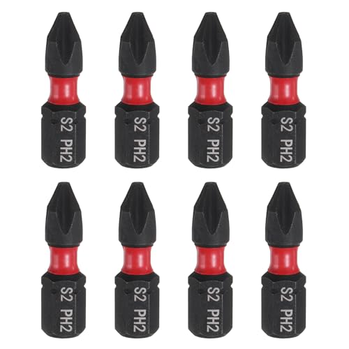 Image of sourcing map 8pcs PH2 Phillips Screwdriver Bit 1/4" Hex Shank 25mm/1" Length Magnetic Cross Head Hex Bits S2 Steel Screw Driver Bit Industrial Grade Electric Drill Bits