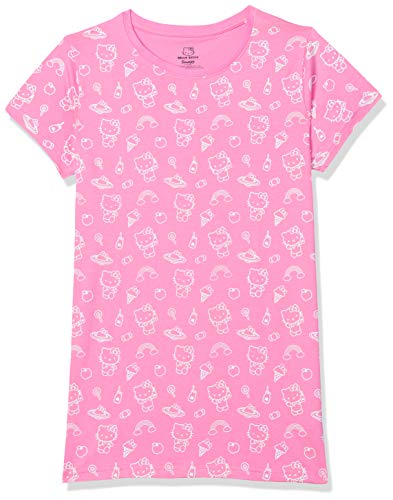 Image of Joshua Tree Girl's Cotton Knee-Long Dress (HK002-14 Pink AOP Sky Blue 8-9 Yrs)