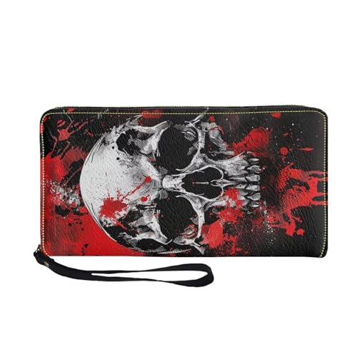 Leather Wallets for Men Gothic Skeleton Wallet Purse Coin Pocket Clutch Bag Birthday,Valentine's Day,Memorial day,Festival Gift2