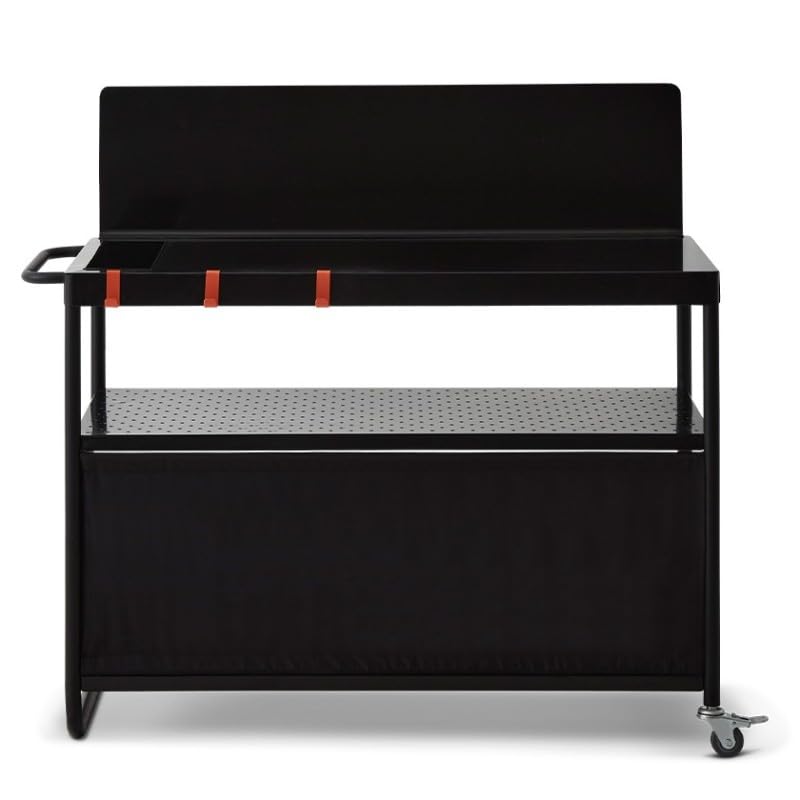 BRASERO by FAVEX – Desserte plancha Infinite 100 – Plan de Travail 100 × 46 cm – Compatible planchas 1 à 4 Feux – 3 Niveaux de Rangement – Roues...