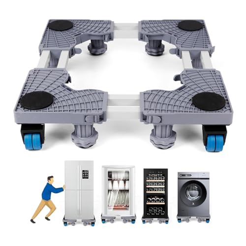 Catálogo de combo lavadora y secadora al mejor precio. 37 Base Lavadora Ajustable, Base Lavadora de Doble Tubos Ajustable, Lavadora Multifuncional Refrigerador, para Secadora, Lavadora, Refrigerador (8 Patas + 4 Ruedas, Gris)