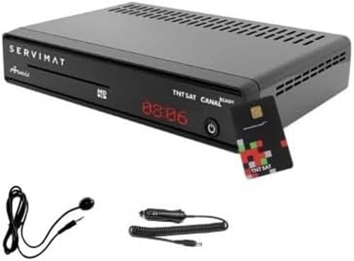 SERVIMAT ARMIS 3 Décodeur Satellite HD MODELE RECONDITIONNE + Carte TNTSAT + Déport IR + Cable 12V
