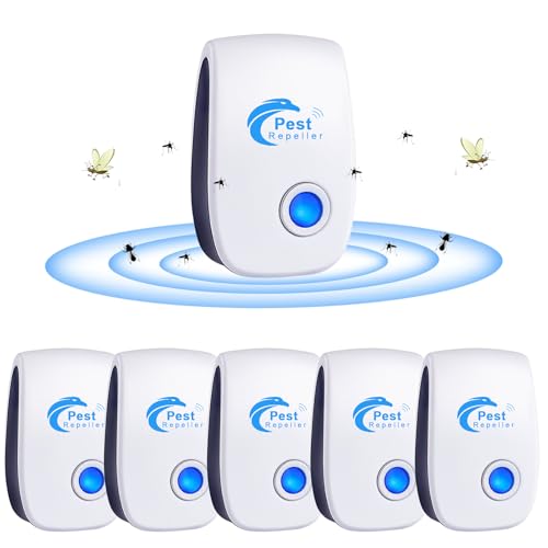 Ultraschall Schädlingsbekämpfer,6 Stück Mäuseabwehr Mäusevertreiber Ultraschall & Elektronische Insektenschutzmittel,Pest Control Repeller für Mäuse Ratten Mücken Kakerlaken Spinnen Fliegen ﻿ ﻿ ﻿ ﻿ ﻿