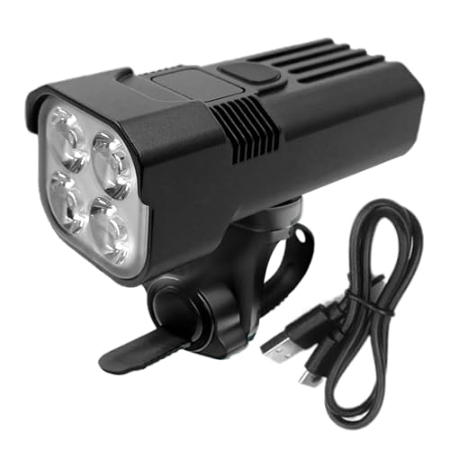 Luz de Brillante – Faro LED Impermeable de 2000 lúmenes para Bicicleta | Linterna Frontal Recargable para Bicicleta de montaña, 5 Modos de luz, Carga rápida 3H, Manos Libres, Accesorio de