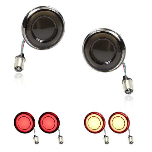 FACAILAHA 1157 Rear LED Turn Signals 2 Inch Bullet Brake Tail Lights Motorcycle Running Lights for Harley Touring Road King Road Glide Softail Electra Glide Sportster 1200 Low rider