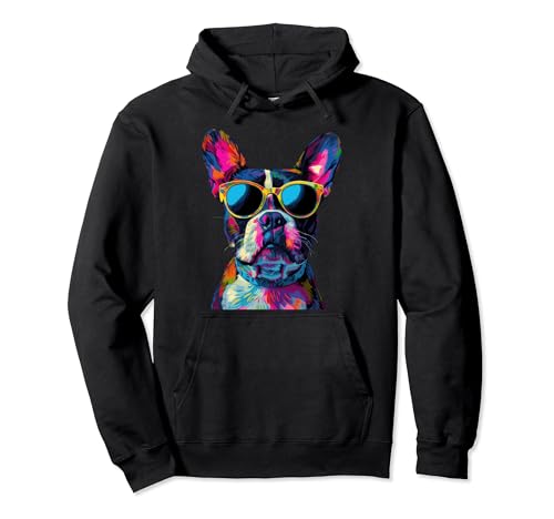 Los amantes del Boston Terrier diseñan un divertido Boston Terrier de arte pop Sudadera con Capucha