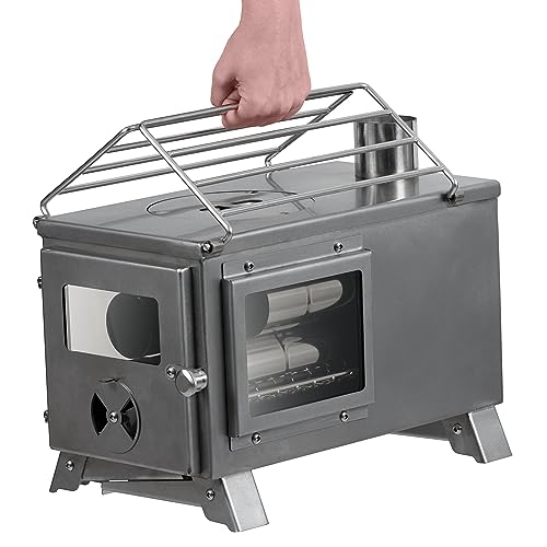 Zeltofen CampFeuer aus Edelstahl, 51,5 x 42 x 216 cm, silber