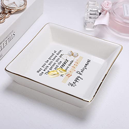 Image of Retirement Gifts for Women 2024 Teacher Happy Retirement Decorations Dish