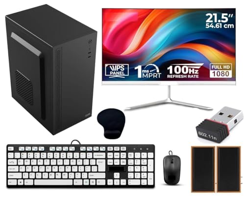 Desktop Computer Set with i7 3770, 21.5-inch FHD 100Hz Monitor, 8GB RAM, 256GB SSD, Windows 10, Keyboard, Mouse, Wi-Fi Dongle, Speakers