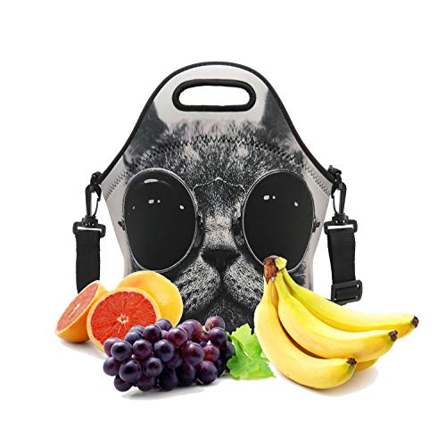 Neoprene Lunch Bags Boxes For Women Men Kids, Insulated Lunch Cooler Tote Bag Box For Office Work Picnic Travel (Grey) #TOP5