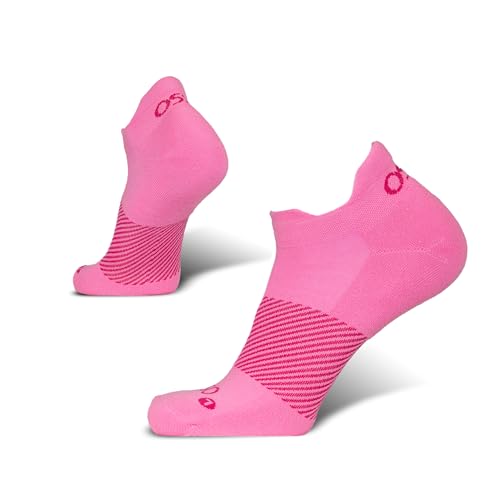 OS1st Wicked Comfort No Show Socks with light compression for maximum cushion, blister protection and breathable fabric (US, Alpha, Small, Regular, Regular, Pink)