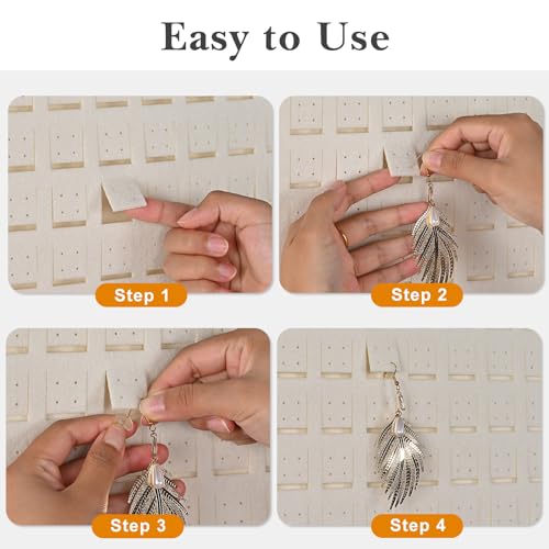 Lolalet Hängender Ohrring Organizer mit 20 Haken und 608 Löcher für Ohrringe, jewelry organizer Schmuckaufbewahrung Wand Ohrringe Kleiderbügel Piercing Ohrring Aufbewahrung - Beige, 1 Stück